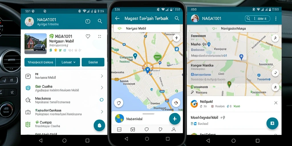 Antarmuka NAGA1001 menampilkan peta dan informasi navigasi yang jelas.