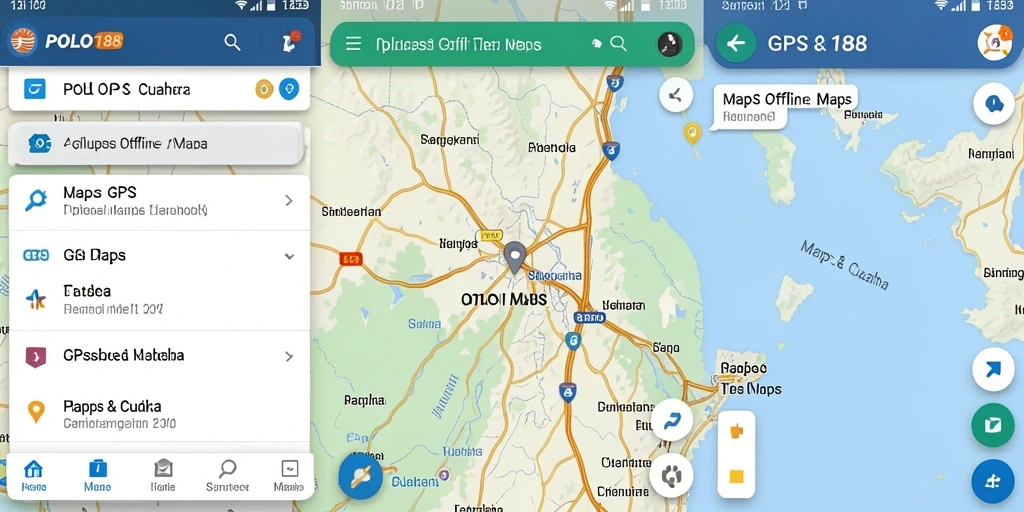 Tampilan antarmuka pengguna POLO188 yang sederhana dan informatif untuk GPS Offline Maps.
