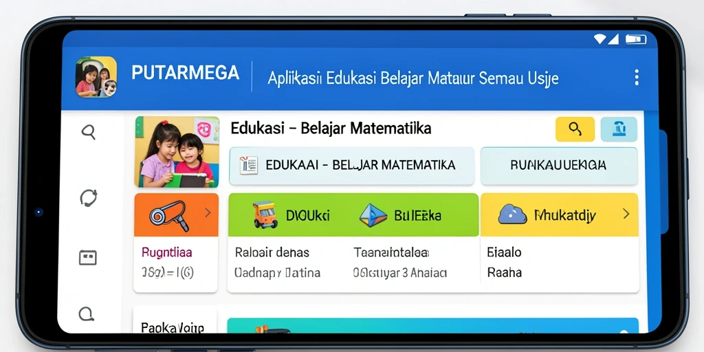 Antarmuka menarik PUTARMEGA untuk belajar matematika.