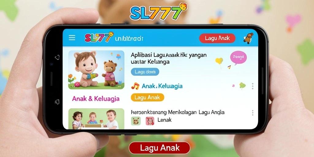 Tampilan antarmuka SL777 yang ramah anak dan penuh warna.