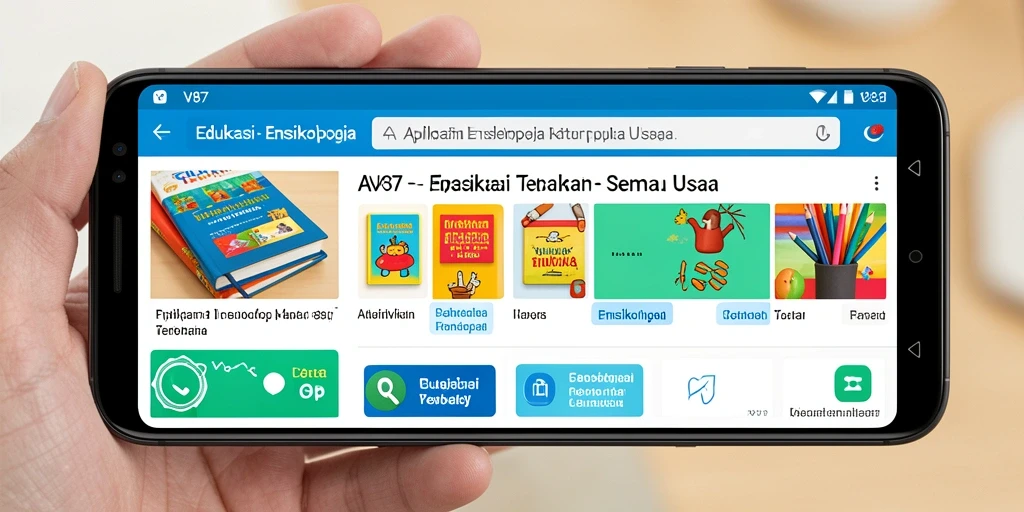 Tampilan antarmuka aplikasi Ensiklopedia V87 yang user-friendly.
