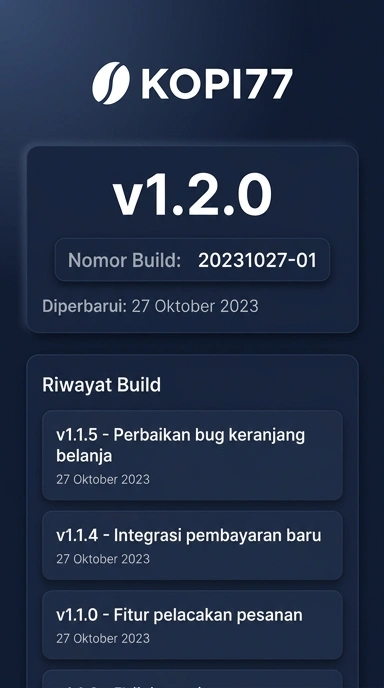 Tampilan riwayat versi kopi77